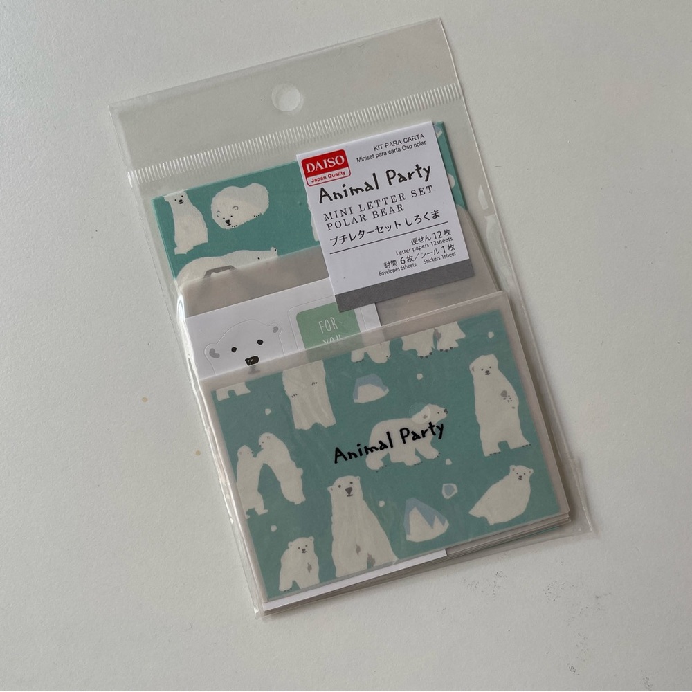 Polar Bear and Panda Miniature Letter Set